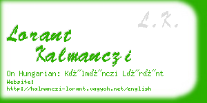 lorant kalmanczi business card